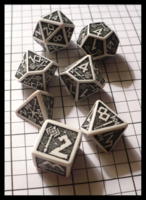 Dice : Dice - Dice Sets - Q Workshop Dwarven White and Black - Q Prize Jan 2010